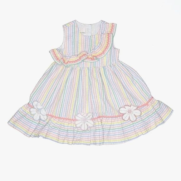 Bonnie Jean Toddler Girls Size 24 months Sleeveless Asymmetrical Multi Stripe Se - Picture 2 of 3